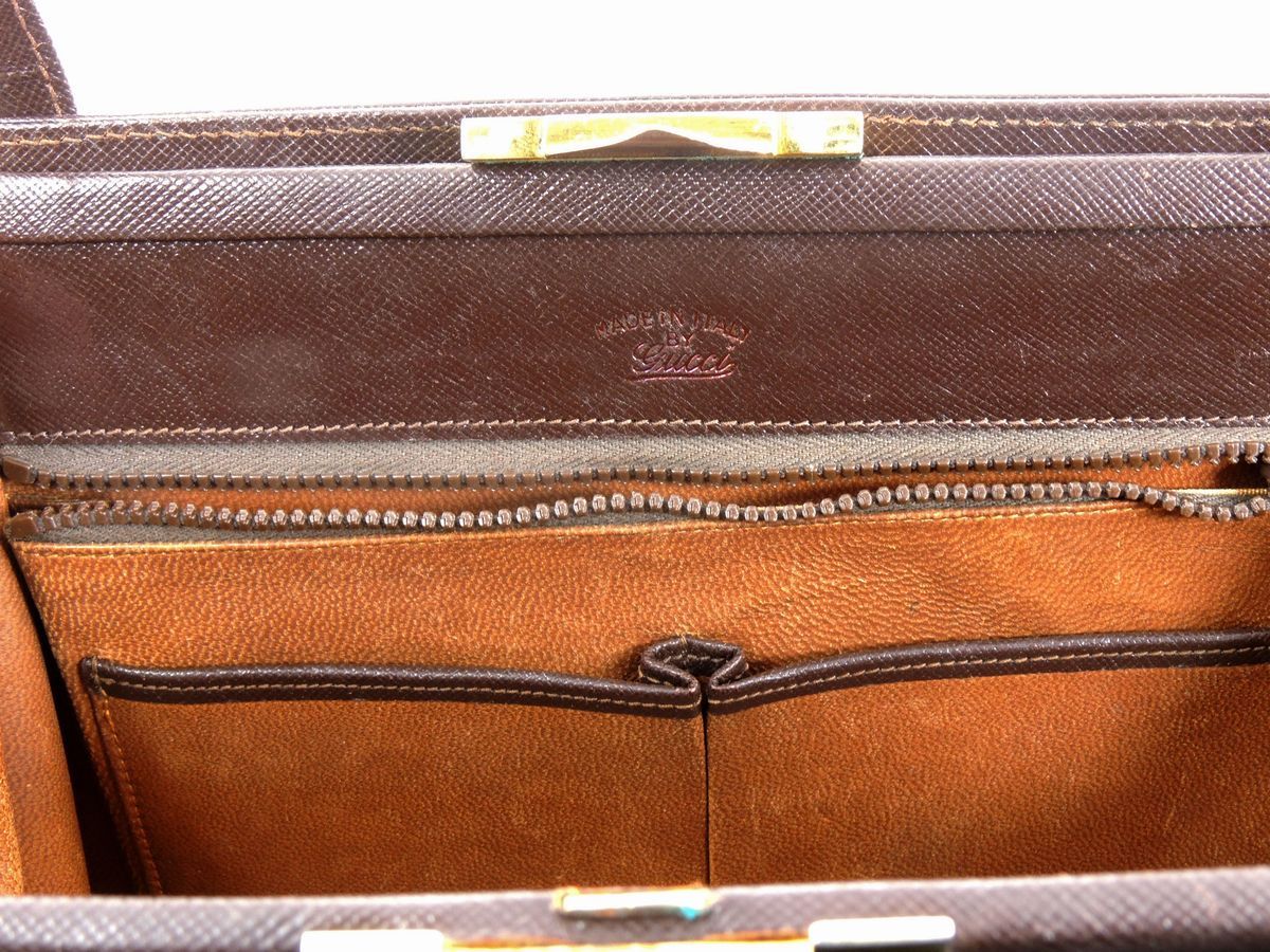 Borsa a Mano in Pelle Marrone, Gucci