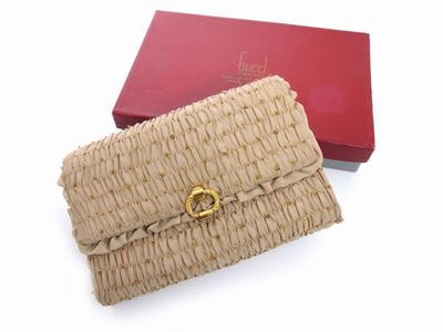 Borsa da Sera in Seta Beige, Gucci