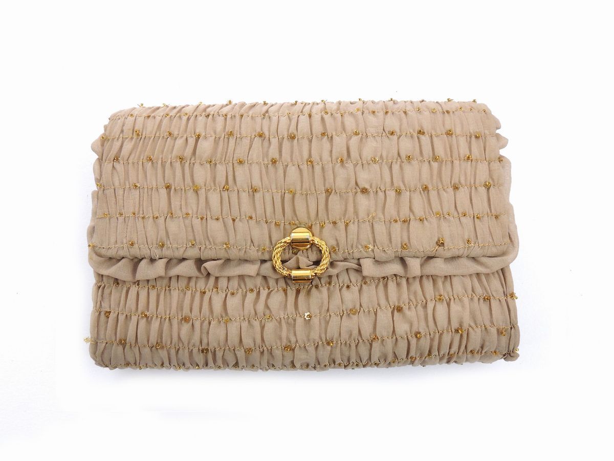 Borsa da Sera in Seta Beige, Gucci