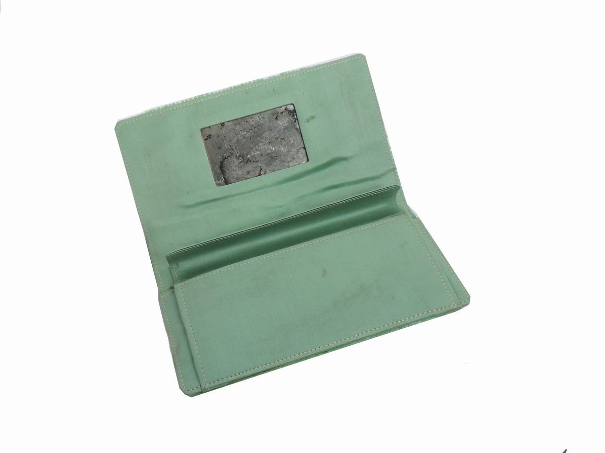 Borsa da Sera in Seta e Perline Verde Acqua