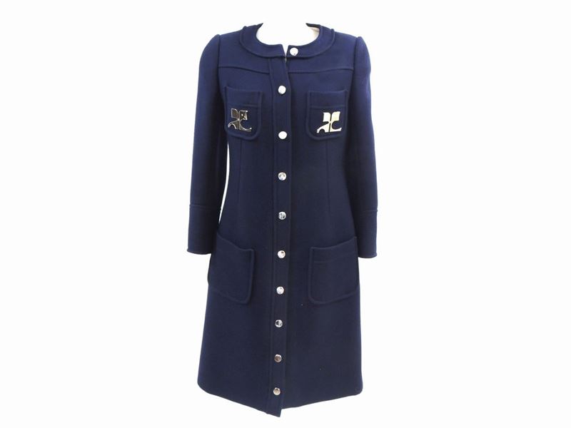 Cappotto in Lana Blue, Courrèges Paris