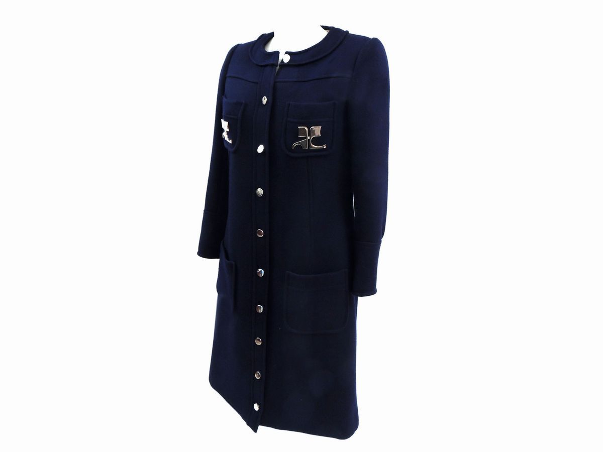 Cappotto in Lana Blue, Courrèges Paris
