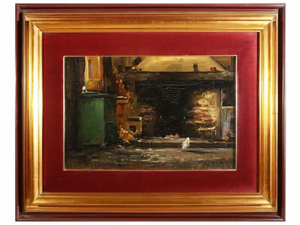 Ferruccio Rontini : Interno di cucina rustica 1943  - Auction The Art of Furnishing - Maison Bibelot - Casa d'Aste Firenze - Milano