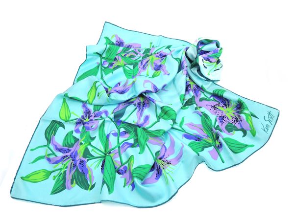 Floral print silk foulard, Ken Scott