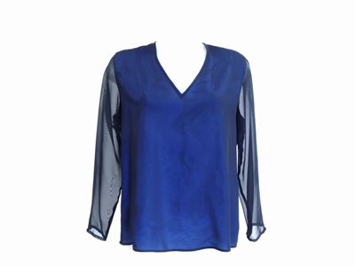 Blusa in Seta Nera e Viola, Givenchy