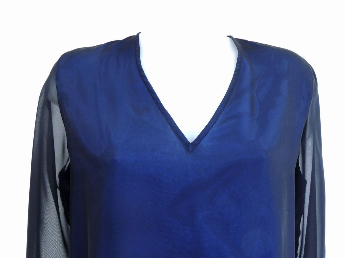 Blusa in Seta Nera e Viola, Givenchy