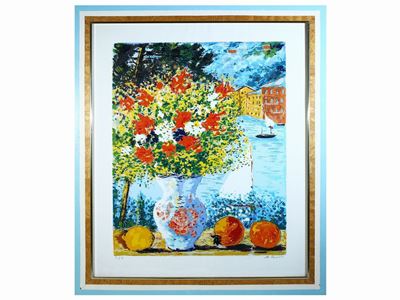 Vaso di Fiori in un Paesaggio