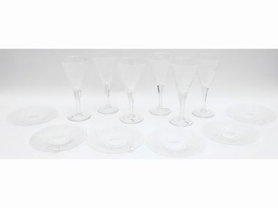 Serie di Sei Bicchieri in Cristallo
