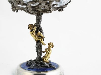 Coppa in Argento, Lapislazzuli e Cristallo