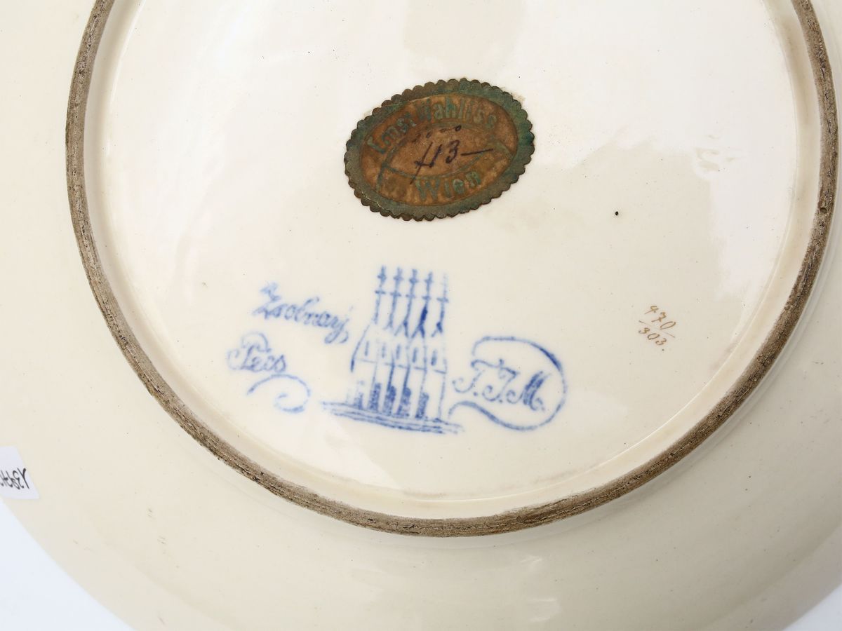 Piatto in Ceramica, Zsolnay-pecs