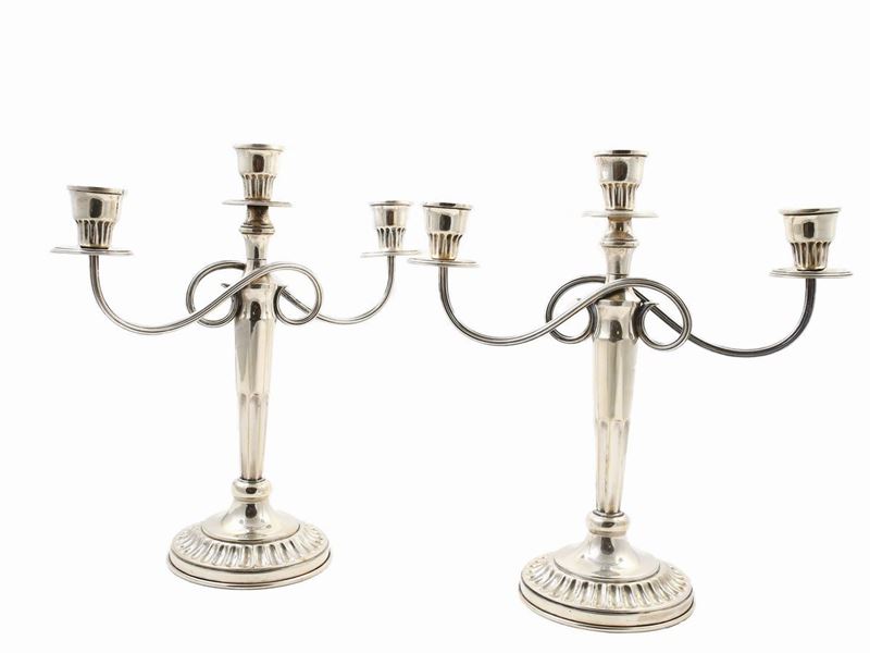 Coppia di Candelabri in Argento