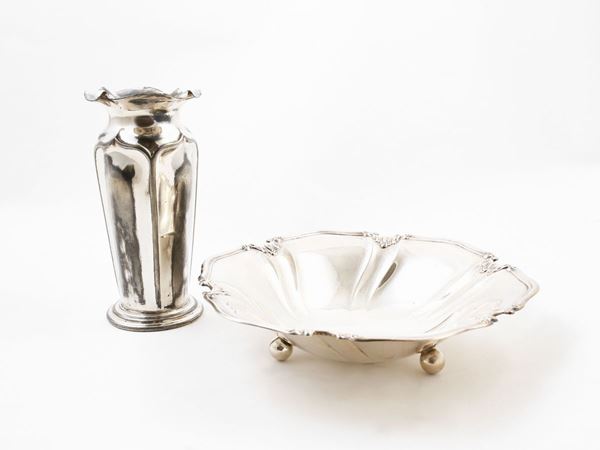 Lot of silver-plated metal desk curves  - Auction Furniture, silvers, paintings and antique curiosities partly from Villa Mannelli - Maison Bibelot - Casa d'Aste Firenze - Milano