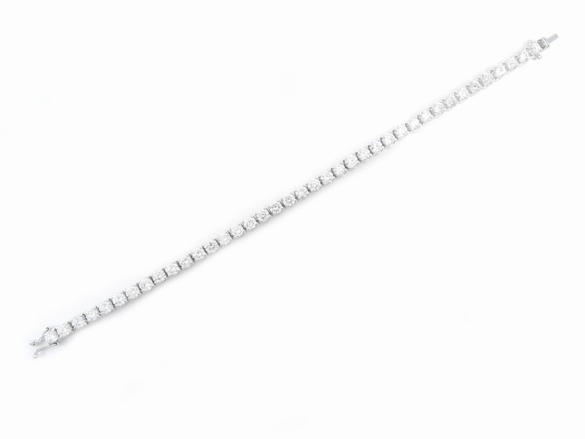 Bracciale Tennis in Oro Bianco con Diamanti