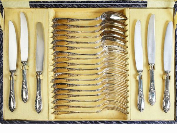 Silver cutlery set, Domenico Puleo, Catania  (Thirties)  - Auction Furniture, silvers, paintings and antique curiosities partly from Villa Mannelli - Maison Bibelot - Casa d'Aste Firenze - Milano