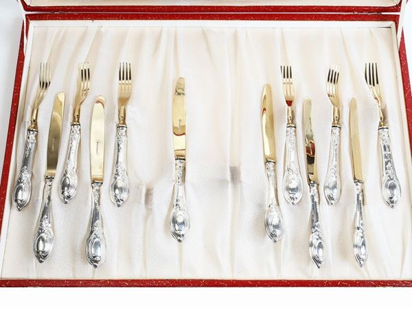 Silver cutlery set, Cavurotto, Florence  - Auction Furniture, silvers, paintings and antique curiosities partly from Villa Mannelli - Maison Bibelot - Casa d'Aste Firenze - Milano