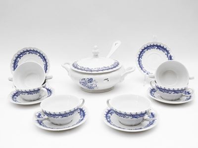 Servito da Consommè in Ceramica, Richard Ginori, Laveno