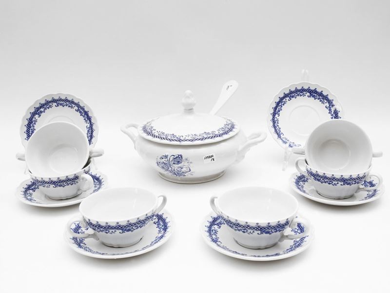 Servito da Consommè in Ceramica, Richard Ginori, Laveno