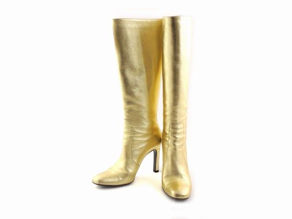 Boots in golden leather, Valentino