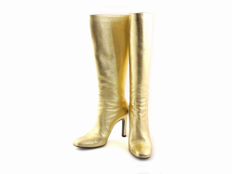 Stivali in Pelle Dorata, Valentino