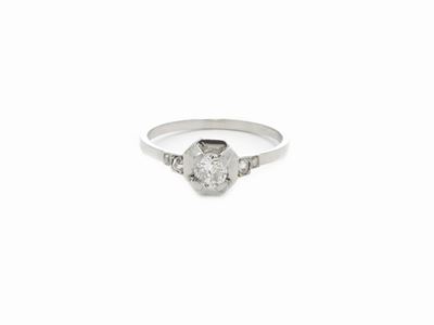 Anello Solitario in Platino con Diamante