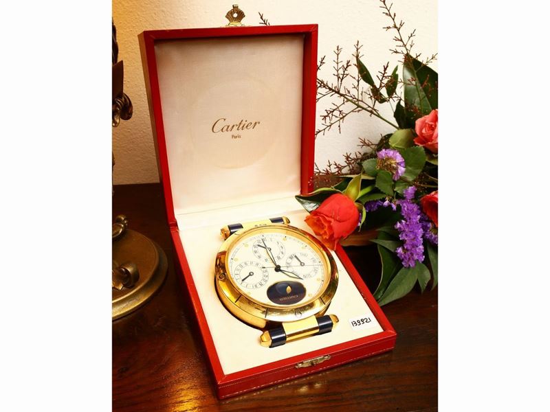 Orologio da Tavolo in Acciaio Pasha De Cartier