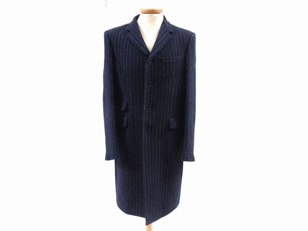 Blue pinstripe pure wool coat, Miu Miu