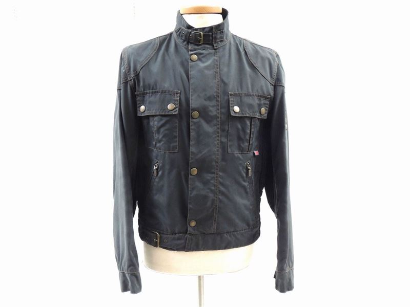 Giubbotto da Uomo in Tela Cerata Antracite, Belstaff