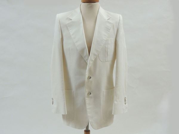 White cotton jacket, Yves Saint Laurent  - Auction Fashion Vintage and Costume Jewelry / A men's wardrobe - Maison Bibelot - Casa d'Aste Firenze - Milano
