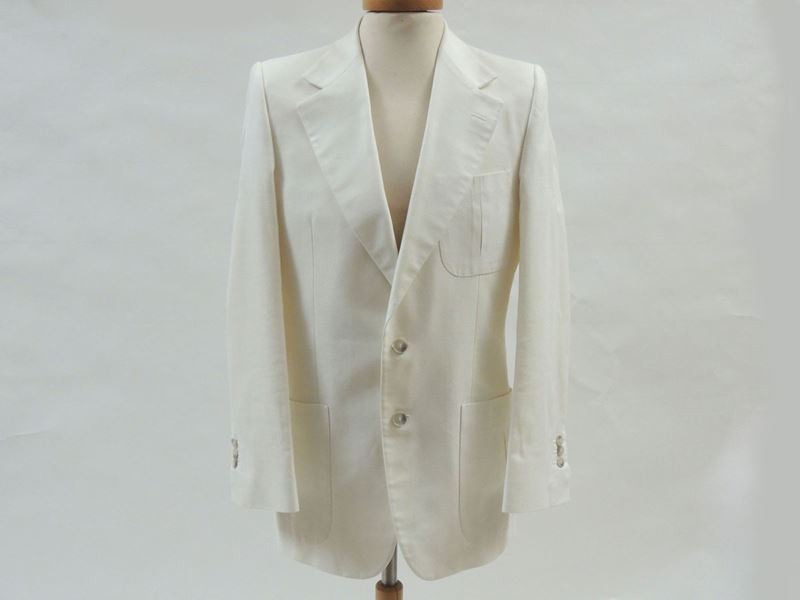 Giacca da Uomo in Cotone Bianco, Yves Saint Laurent
