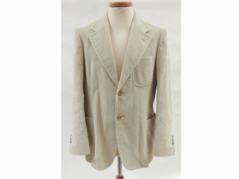 Completo da Uomo in Velluto a Coste Beige, Yves Saint Laurent
