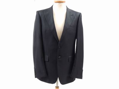 Completo da Uomo in Pura Lana Nera Gessata, Gucci