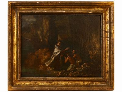 Santo Carmelitano Battezza Due Neofiti