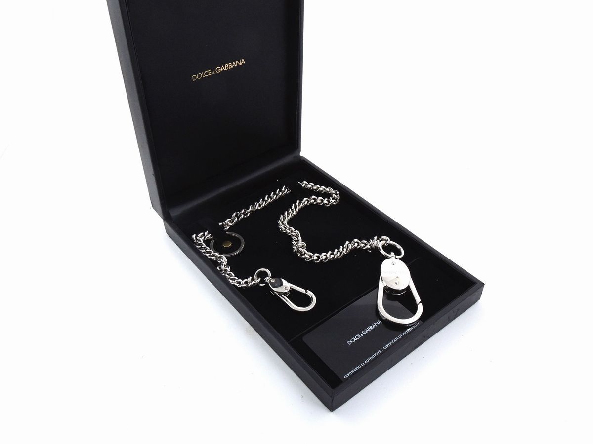 Portachiavi a Catena in Metallo Argentato, Dolce e Gabbana