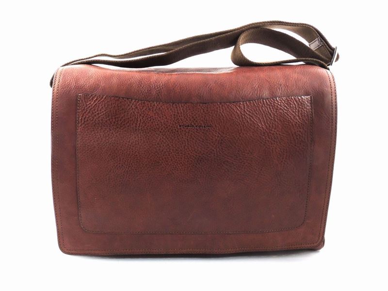 Borsa a Tracolla in Pelle Marrone, Studio Pollini