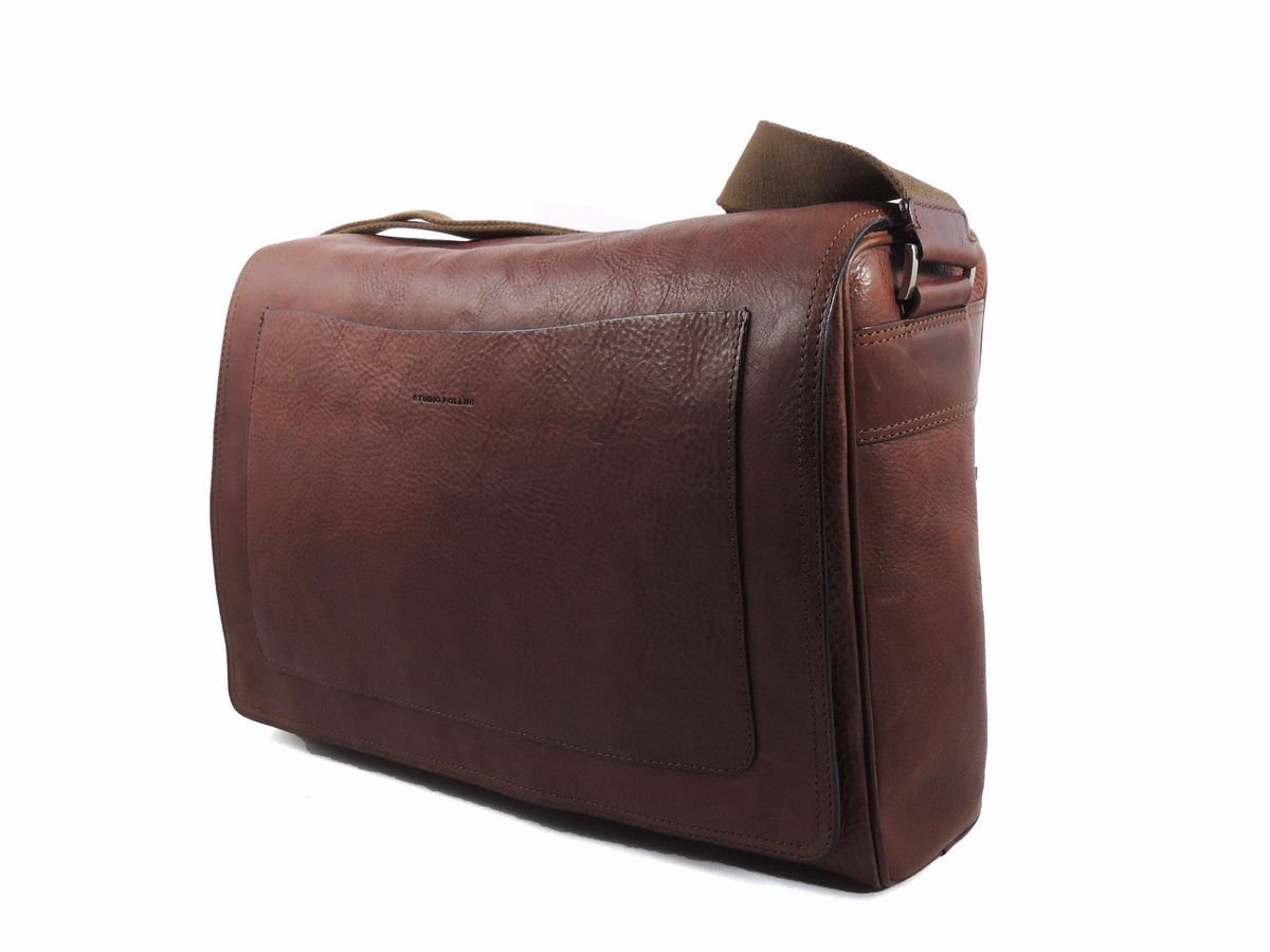 Borsa a Tracolla in Pelle Marrone, Studio Pollini