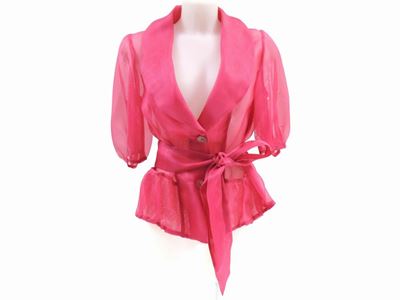 Giacca in Seta Trasparente Fucsia, Armani Collezioni