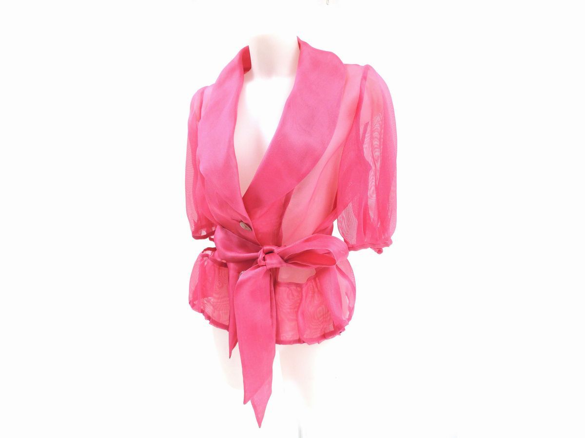 Giacca in Seta Trasparente Fucsia, Armani Collezioni