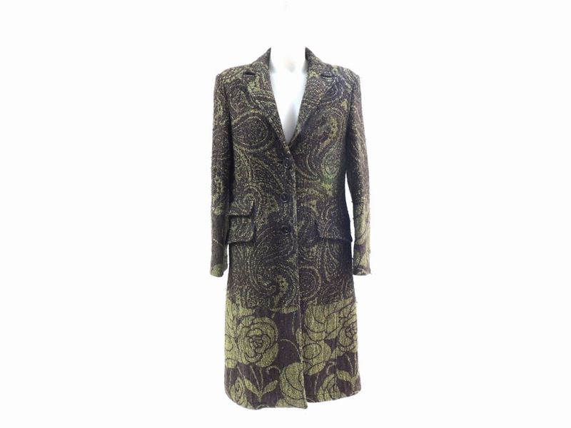 Cappotto in Lana Marrone e Verde, Etro