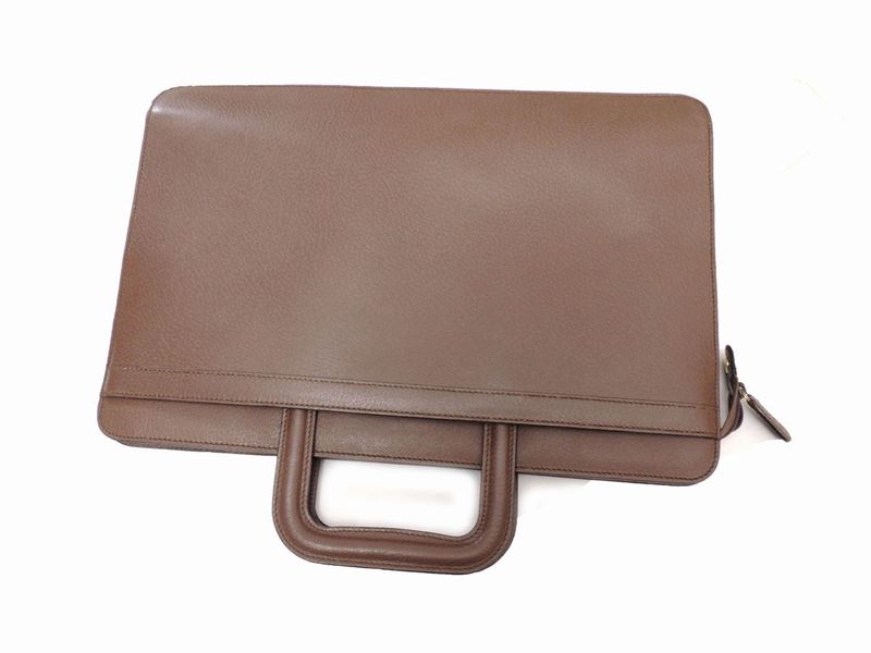 Borsa Porta Documenti in Cinghiale Marrone, Gucci