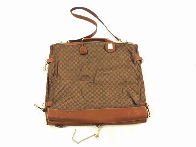 Porta Abiti in Tela Monogram e Cuoio, Gucci