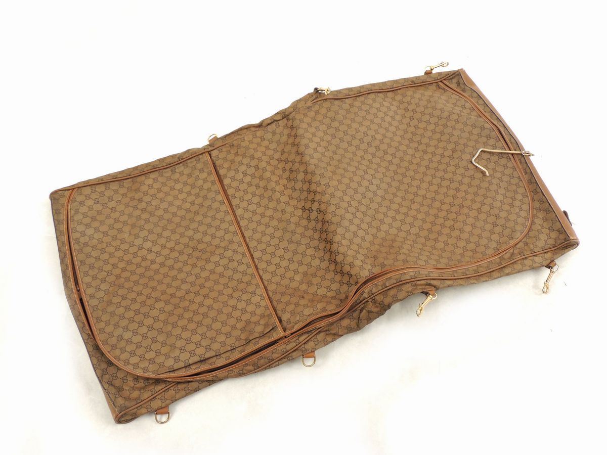 Porta Abiti in Tela Monogram e Cuoio, Gucci