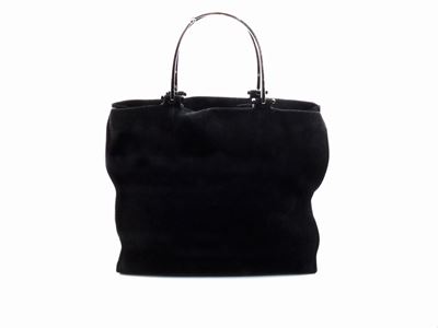 Borsa a Mano in Camoscio Nero, Gucci