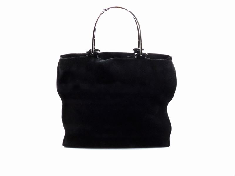 Borsa a Mano in Camoscio Nero, Gucci