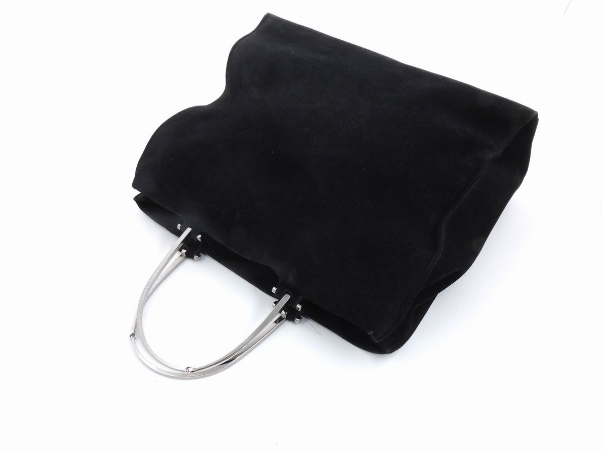 Borsa a Mano in Camoscio Nero, Gucci