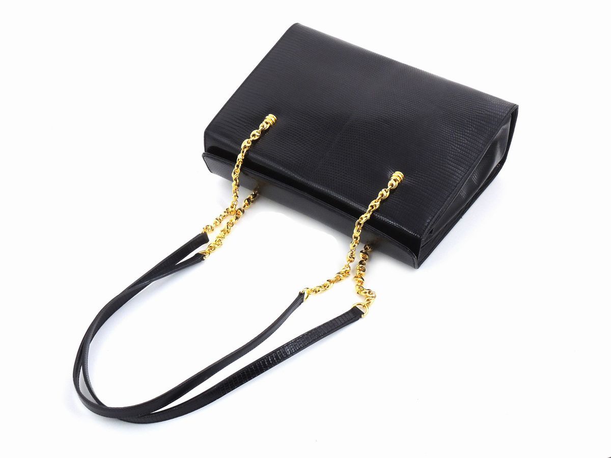 Borsa a Spalla in Lucertola Nera, Gucci