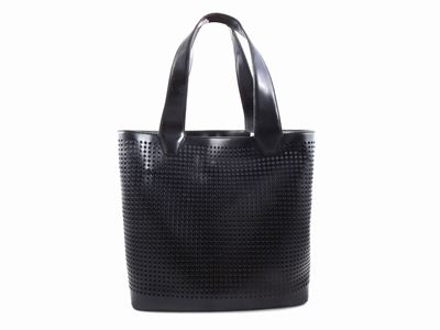 Shopping Bag in Pelle Nera Pollini Studio