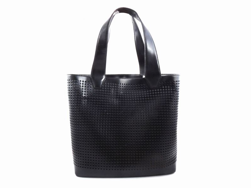 Shopping Bag in Pelle Nera Pollini Studio
