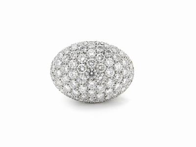 Anello a Fascia in Oro Bianco e Giallo con Diamanti