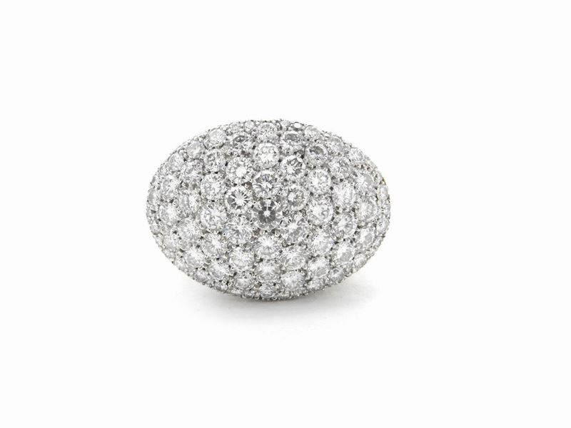 Anello a Fascia in Oro Bianco e Giallo con Diamanti