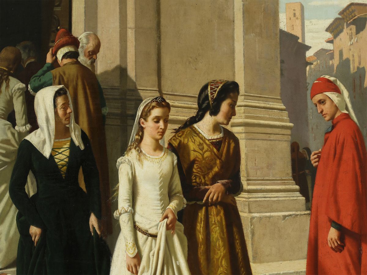 Raffaello Sorbi - Dante che Incontra Beatrice 1863